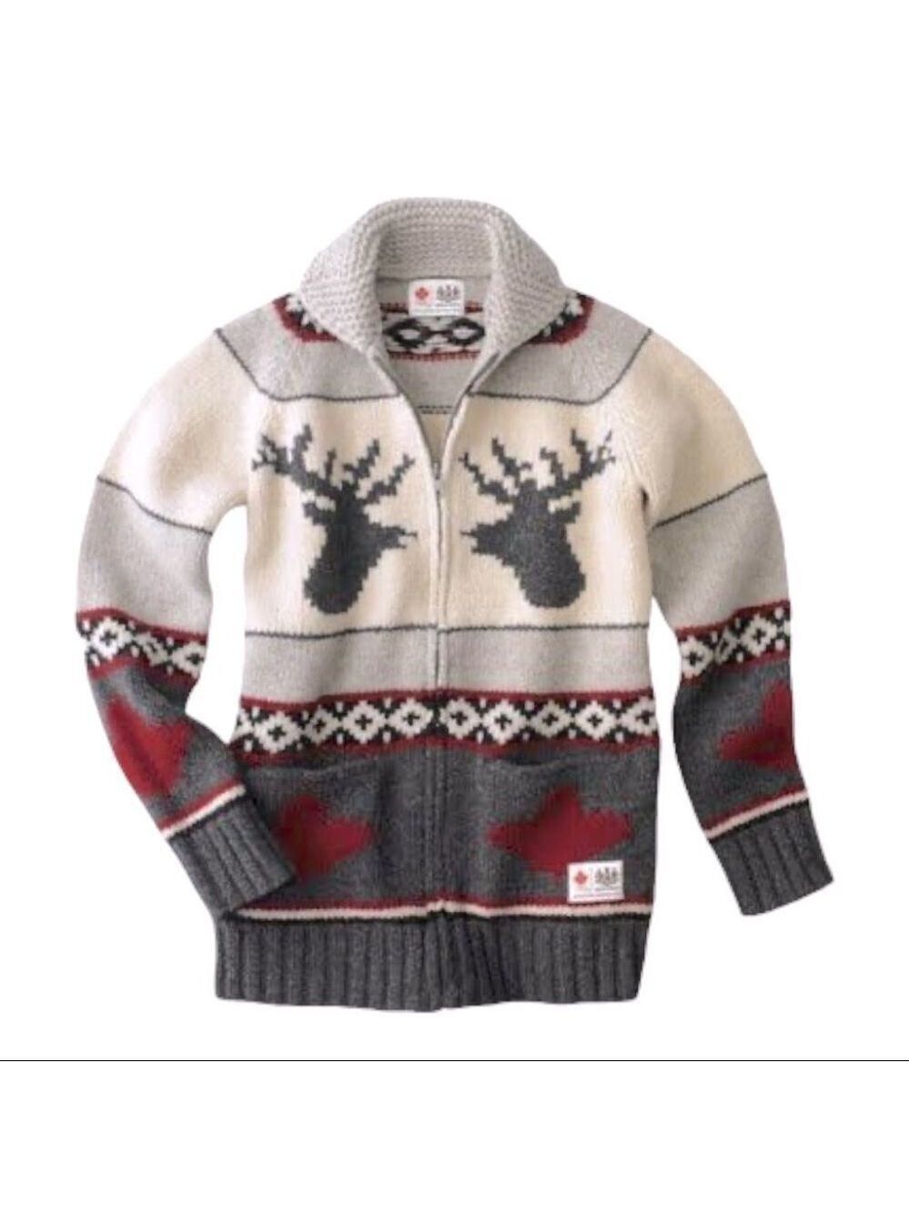 ** HBC 2010 Winter Olympics Wool Cowichan Zip Up Sweater Size 10-12